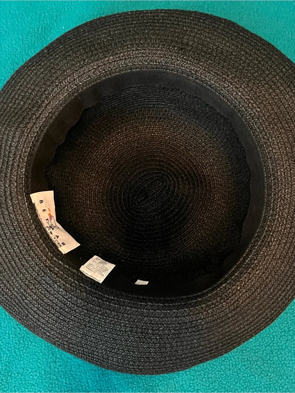 Betmar Classic Black Wide-Brim Straw Sun Hat